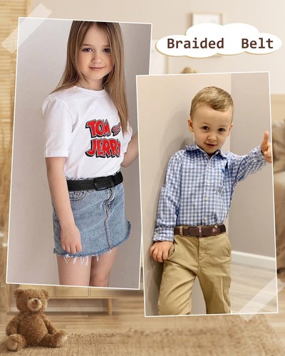 Stretch Braided Boys Belt Elastic Woven Kids Belt for Boys Girls for School U... - Picture 2 of 7