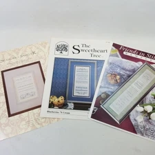 Lot 3 Sampler Patterns Cross Stitch Embroidery Blueberries Friends Alphabet