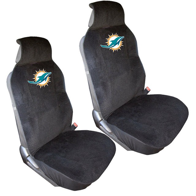 New NFL Miami Dolphins Car Truck SUV Van 2 Front Sideless Seat Covers