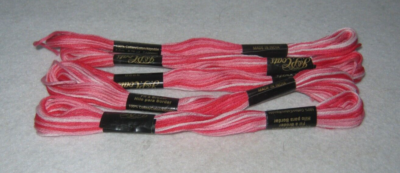 J P Coates Embroidery Floss Lot of Variegated Pink 3220- New