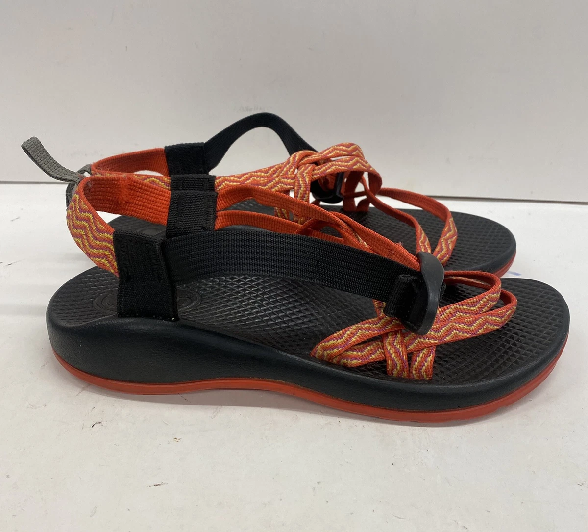 Chaco ZX1 Sandals Girls Size 5 Orange Swirl Strappy Outdoor Beach Pool Kids
