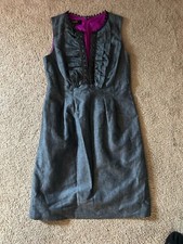Nine West denim ruffle linen blend dress size 4