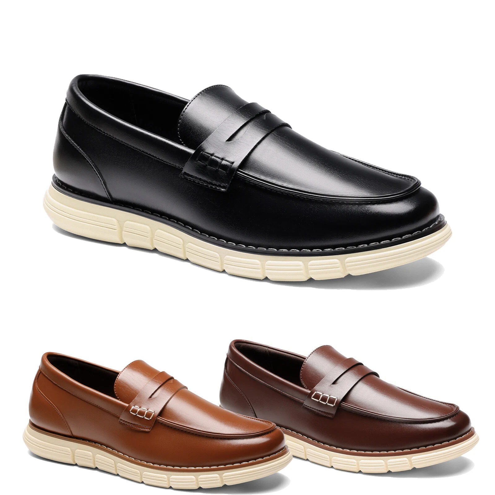 Men Lightweight Penny Loafer Shoes Comfortable Slip on Casual Dress Shoes