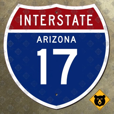 Arizona Interstate 17 highway shield road sign Flagstaff Phoenix 24x24
