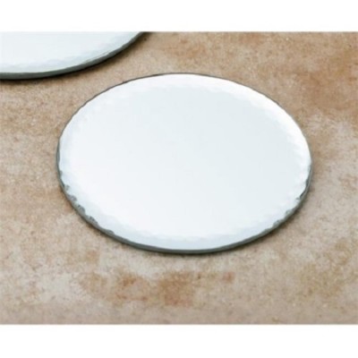Biedermann & Sons 4-Inch Round-Shaped Beveled Mirror Plate (H377SM)