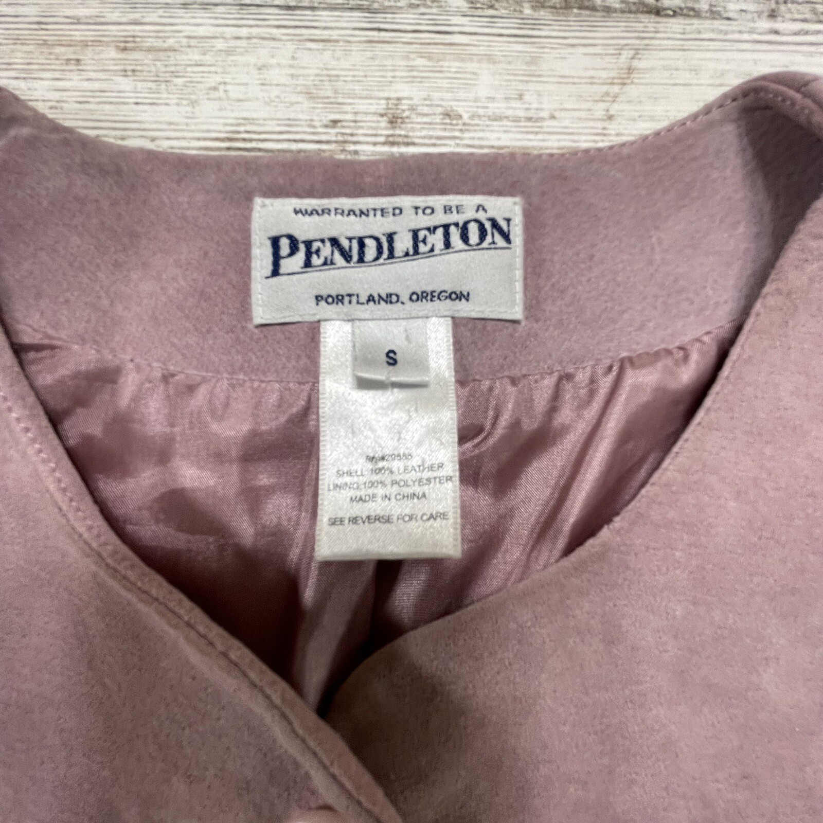 Pendleton Pink Suede Leather Jacket Button Front … - image 7