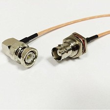 BNC male RA to BNC female bulkhead jack jumper cable RG316 15cm for CCTV Radio