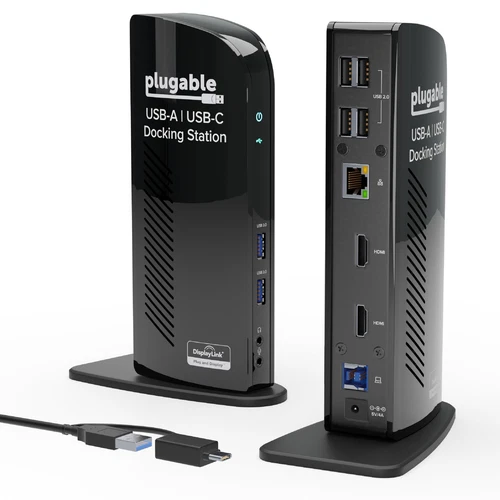 Plugable Universal Laptop Docking Station Dual HDMI Monitor Windows (UD-3900)