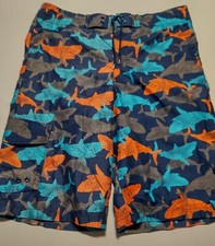 Teen Youth OP Ocean Pacific Board Shorts Swim Trunks Shark Print Sz 14-16 32x 11