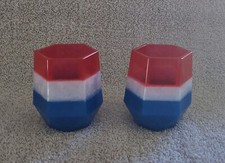 1 Multiuse resin cup make-up pencil holder dice cup handmade red, white & blue