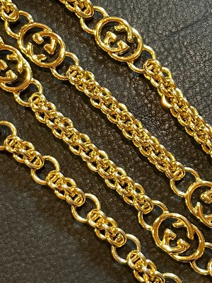 GUCCI BELT Chain AUTH Logo mark Vintage RARE Gold GG  display picture 2