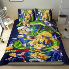 3 Piece Bedding Sets Cartoon DRAGON BALL Comforter Cover Set Kid Bed Duvet Cover