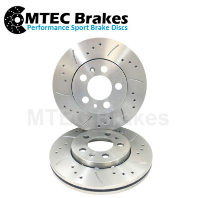 MTEC Brakes Perforated Brake Discs Striped 312mm VW Golf MK7 1.4 GTE Gti Gtd 2012