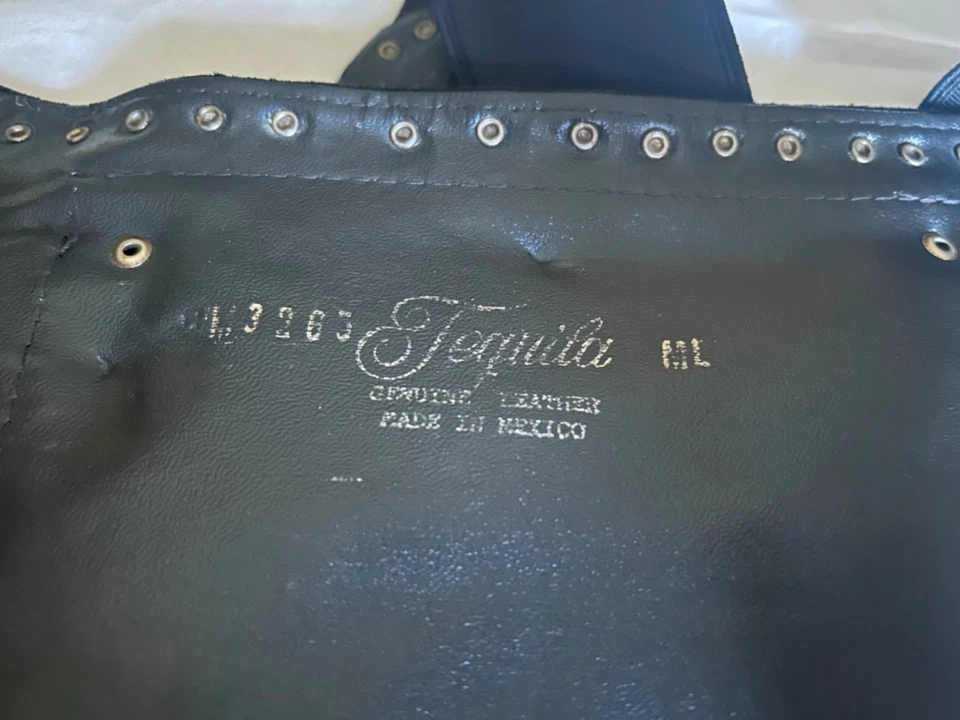 SUPER RARO Artesanal Cuero Negro Tachonado Cinturón de Cadera Motociclista Riñonera Punk Rock Años 80 Foto 2 de 4