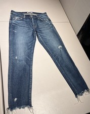 Moussy Vintage Jeans Women  s 27 Howa Slim Distressed Japan Selvedge Denim 28x27