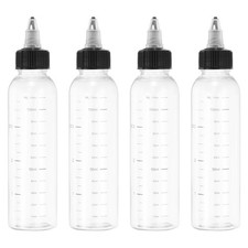 110ml/4OZ Squeeze Bottles with Twist Cap 4 Pcs Dispensing Bottle Transparent