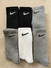 6 Pairs New Nike Everyday Dri-Fit Crew Socks Size L