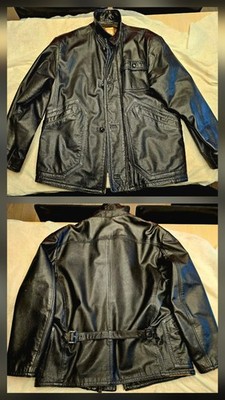 Giorgio Armani Sicons, Trucker Jacket 1981 In Bufalo Invecchiato Nero Size Large