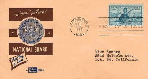 National Guard in War & Peace #1017 FDC Kolor Kover Cachet M6427