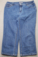 Chico's Capri Jeans Womens 8 Blue Denim Relaxed Straight Leg Mid Wash Streetwear