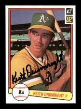 Keith Drumright Signed 1982 Donruss Rookie Card #616 Oakland A's. rookie card picture