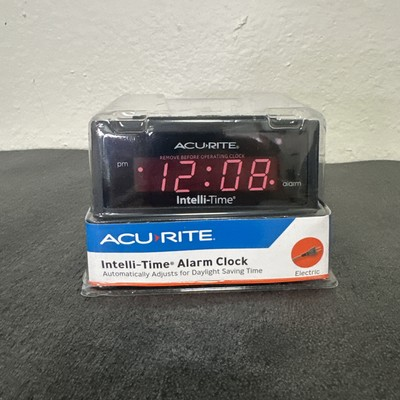 #ad ACU RITE Intelli Time Alarm Clock 13003A3 NEW Black Electric W Snooze Button $5.00