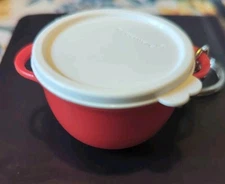 Vintage Keychain Tupperware Large Rare Bowl Red