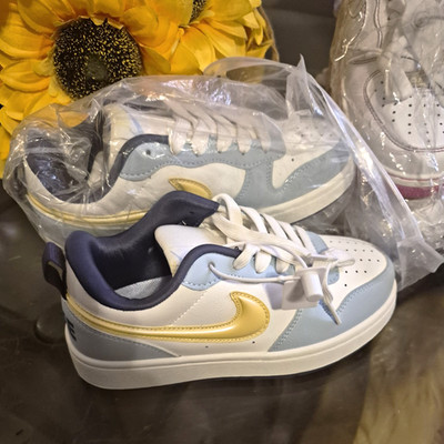 Nike Air Force 1 Low Top Colorblock Lace-Up Sneakers White/Blue/Yellow
