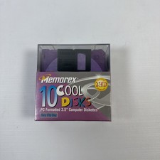 Vtg Memorex 10 Pack Cool Disks 3.5" 2HD Floppy Diskettes PC Formatted Sealed New