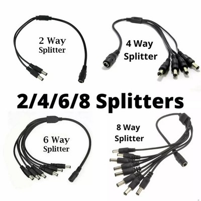 2 4 6 8 Wege CCTV DC Power Splitter Adapter Kabel für 12 V 9 V Netzteil Überwachungskamera