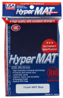 100 KMC Hyper Mat Blue Standard Deck Protector Card Sleeves Japan Barrier Matte