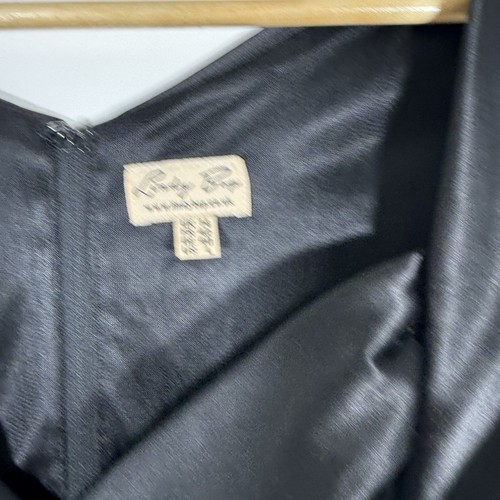 Lindy Bop Size 14 Black Satin Dress Rockabilly Swing Occasion Pin Up 50s Crane - Picture 7 of 13