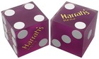 Authentic Harrah's Reno Casino Craps Dice Pair Purple Frosted Matching Serial #s — photo 1