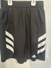 Adidas Shorts Boys Large 14 / 16 Black Soccer Training Lacrosse 3 Stripes