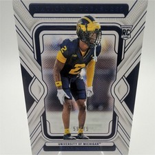 Panini National Treasures Collegiate Will Johnson #3 Blue 59/75 Rookie Michigan