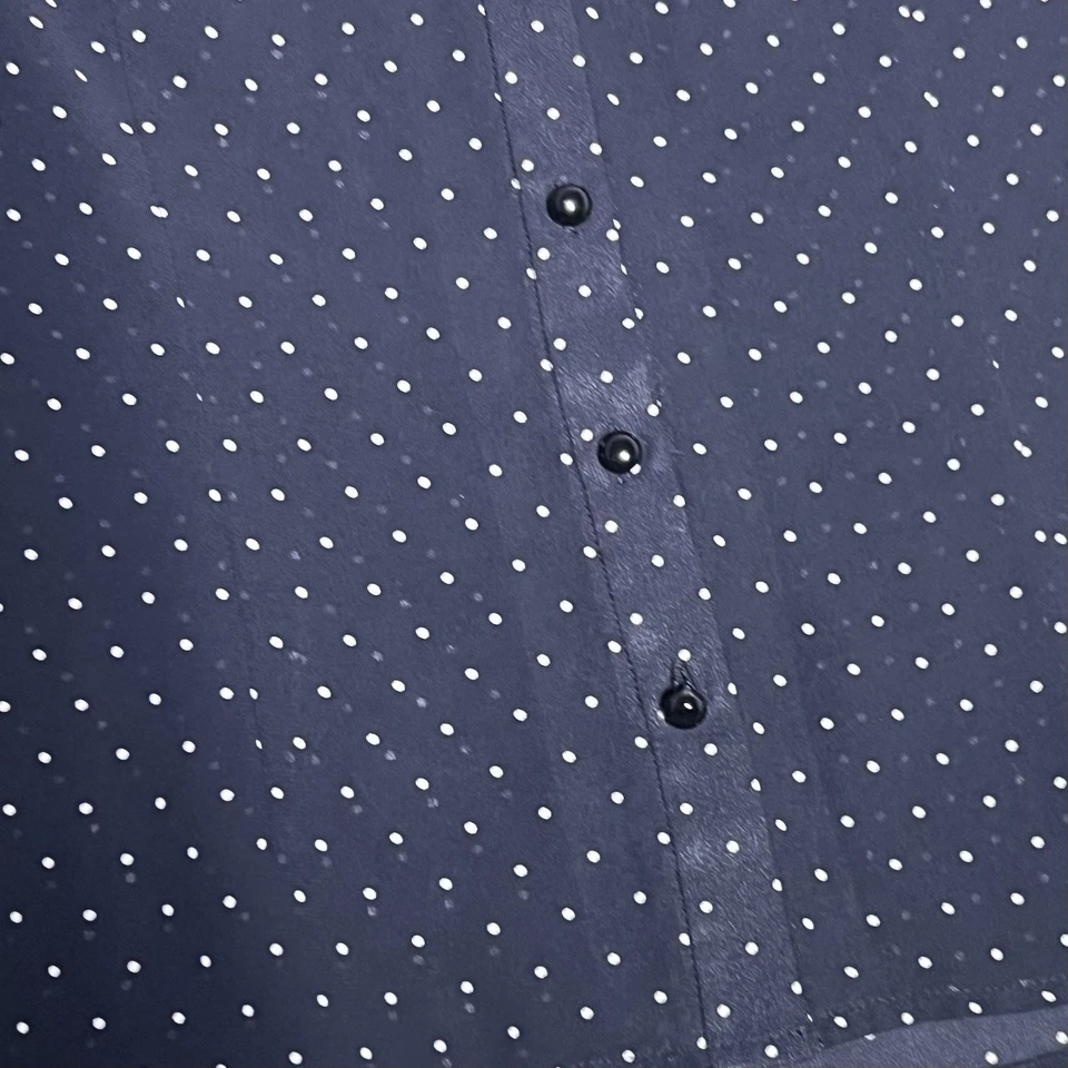 Blusa transparente a lunares Nine & Co talla 8 negra blanca bordada floral caprichosa Foto 3 de 4