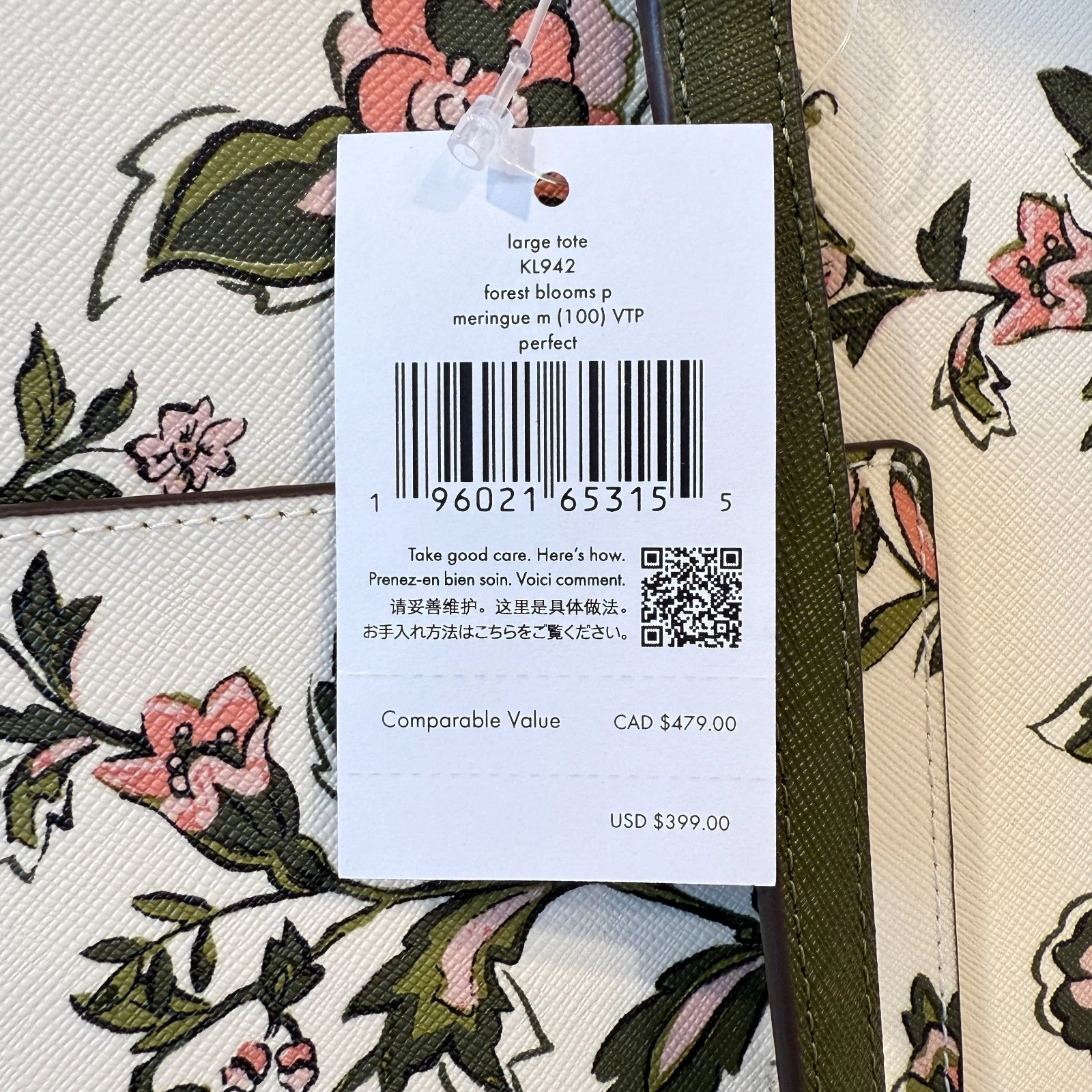 Borsa grande Kate Spade perfetta floreale KL942 multi meringa