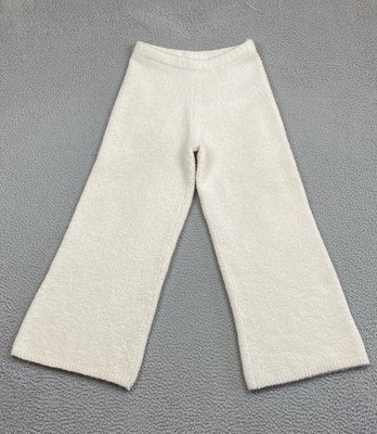 Haven Well Within Sherpa Pant Womens XS Ivory Pull-On Wide-Leg Lounge Winter EXC