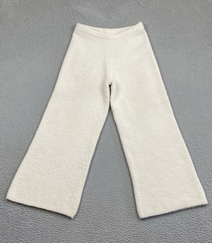 Haven Well Within Sherpa Pant Womens XS Ivory Pull-On Wide-Leg Lounge Winter EXC