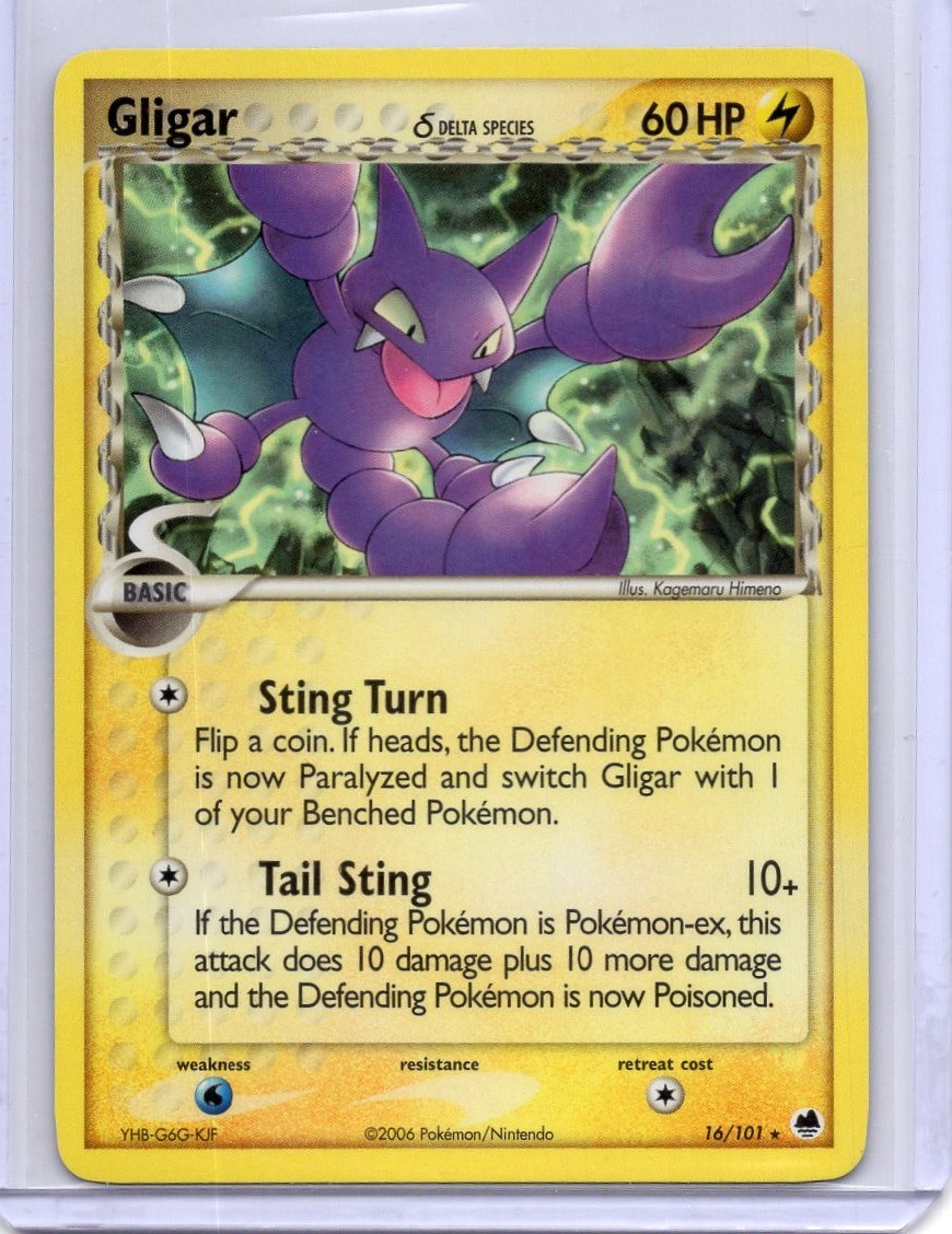 Gligar (Delta Species) 16/101 EX Dragon Frontiers Rare Pokemon TCG LP