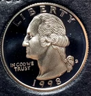 1998-S Gem Proof Silver Washington Quarter - Recent Set Break