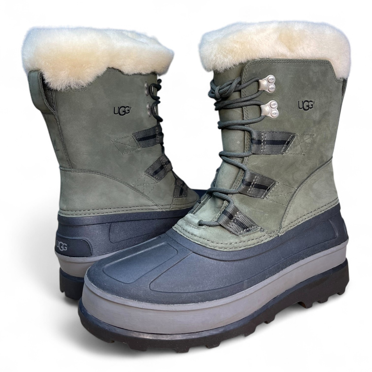 's Ugg Capitan Leather Sheepskin Lined Snow Boots, 3253 Mtl