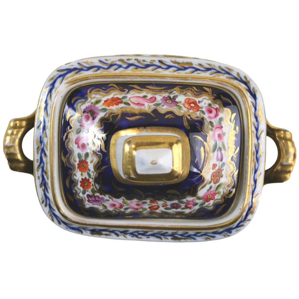 Antique Georgian Coalport porcelain hand-painted Sucrier pattern 500 C.1810 - Image 4 of 4