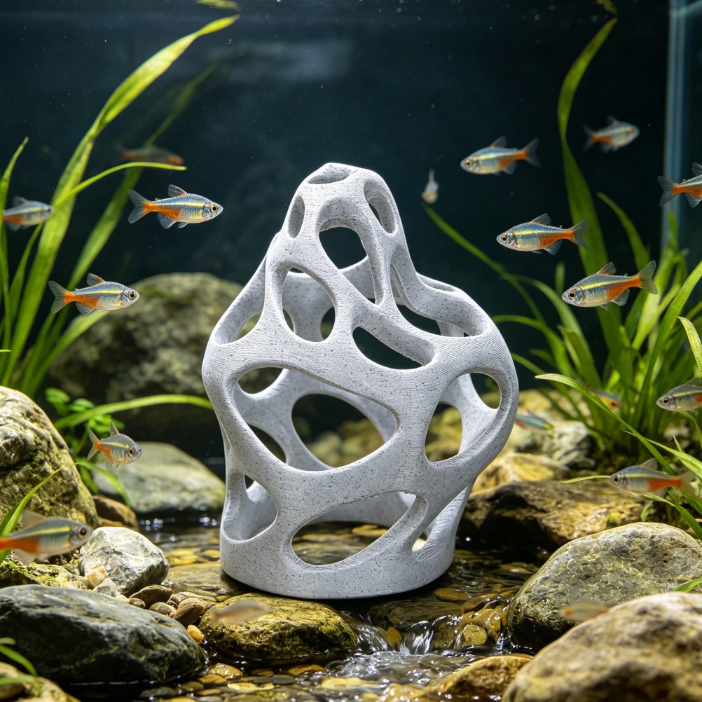 Rifugio per gamberetti in plastica bianca per acquario foto 4