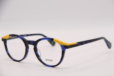 NEW WOOW SPEAK EASY 1 COL 0187 BLUE BLACK YELLOW AUTHENTIC EYEGLASSES 49-20 K1
