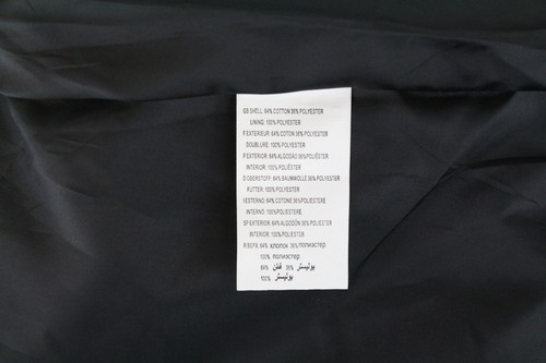 Abrigo para mujer DESIGUAL ~38 negro arrugado mezcla de algodón de un solo pecho * - Imagen 6 de 7