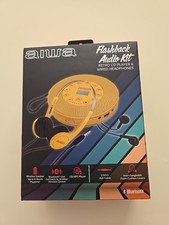 AIWA Flashback Audio Kit Retro CD Player Bluetooth Wired Headphones Yellow