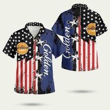 Michelob Golden Light American Flag Hawaiian Shirt