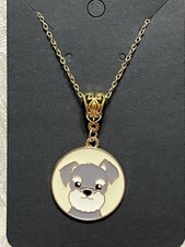 Adorable Dog Puppy Gold Enamel Bohemian Fashion Fun Necklace 18  