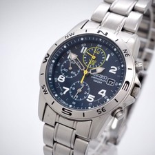 SEIKO Chronograph Men's Watch Silver Navy Date SEIKO,19402